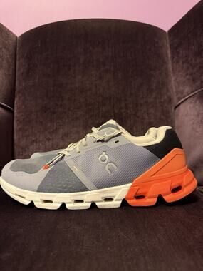On Cloudflyer 4 Mens Size 12.5 Gray Orange Athletic Running Walking Shoes